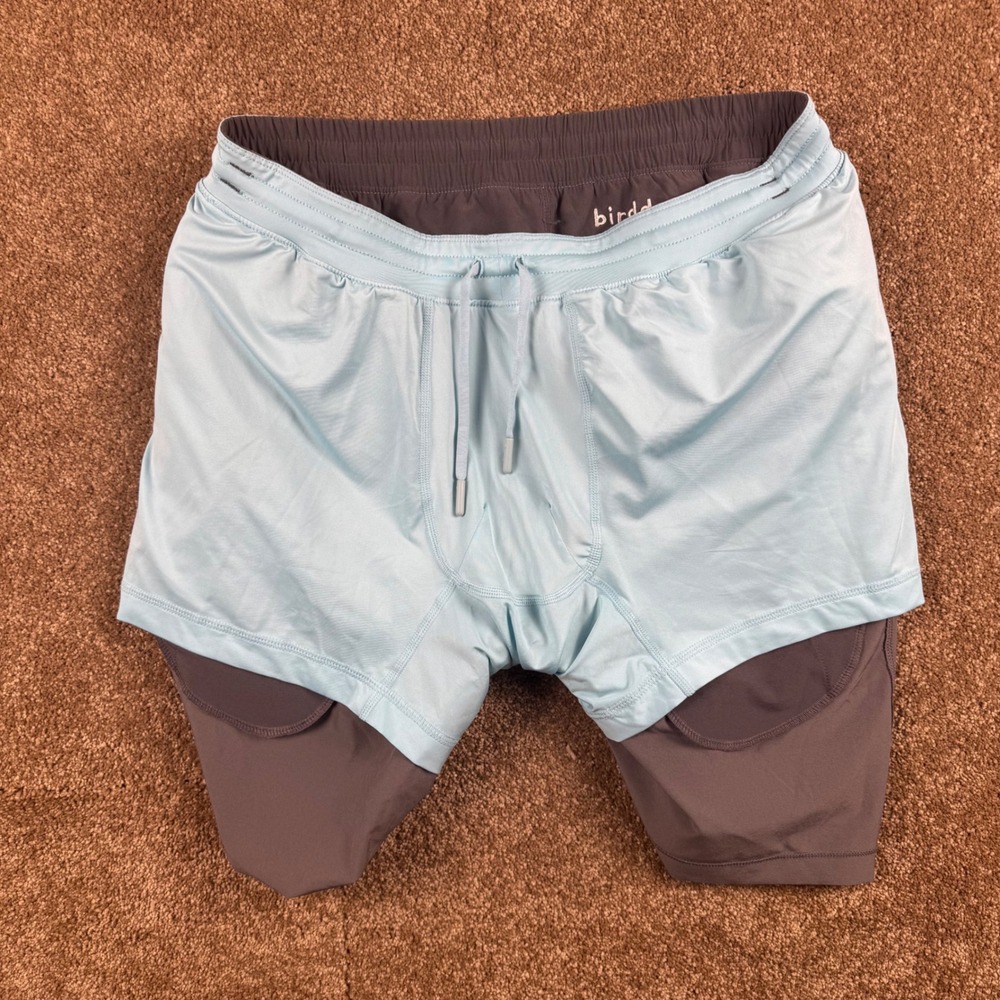 Birddogs Mens L Long Grey Built-in Liner Gym Athletic Training Shorts Stretch - Picture 9 of 10
